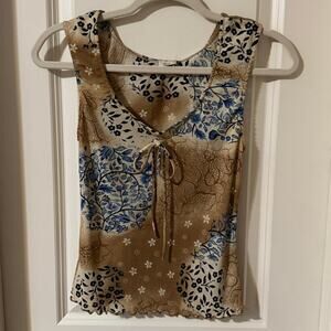 vintage y2k Mixed print cute top
